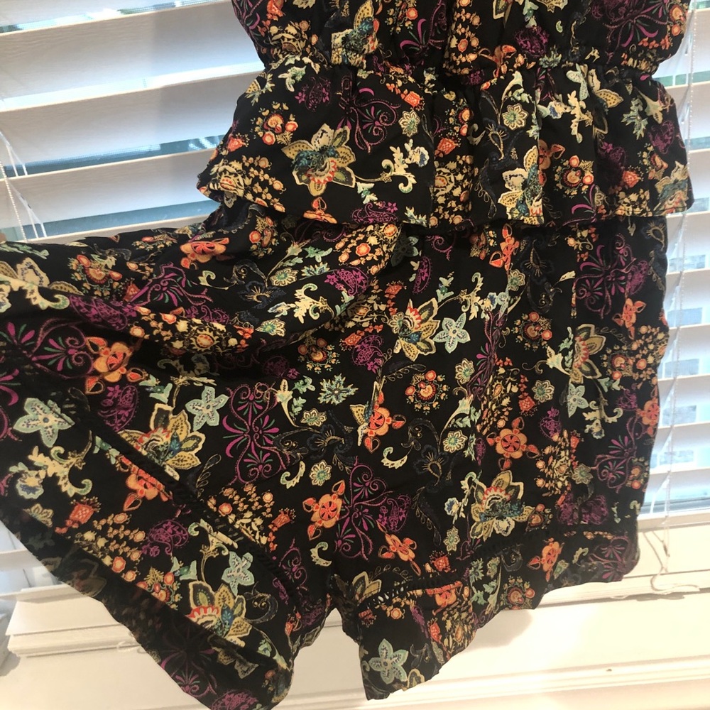 Black colorful halter romper